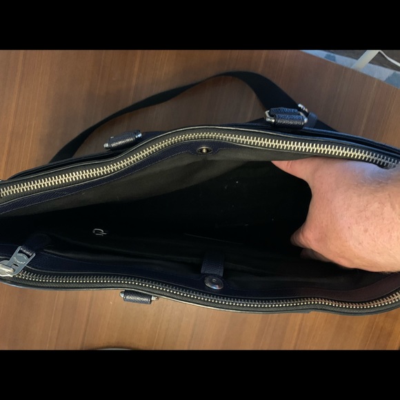 Coach blue leather briefcase/computer bag - Picture 2 of 5